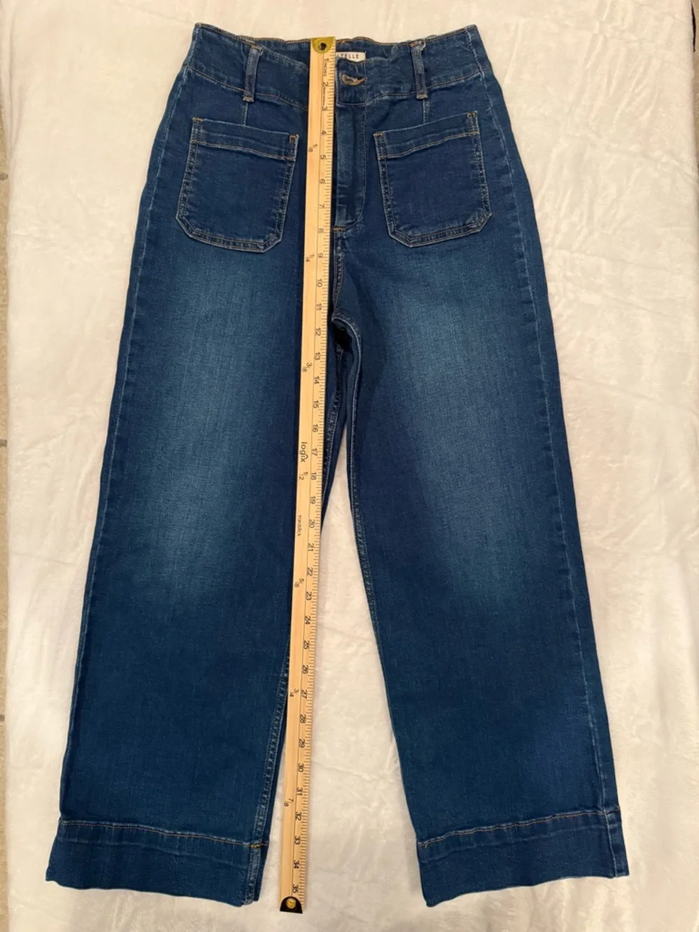 Bagatelle Wide Leg Cropped Jeans Dark Wash - Picture 4 of 5